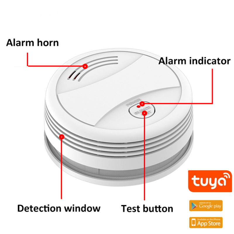 DAYTECH SM10 Wireless Smoke Detector With WIFI Fire Alarm Sensor Security System Tuya APP