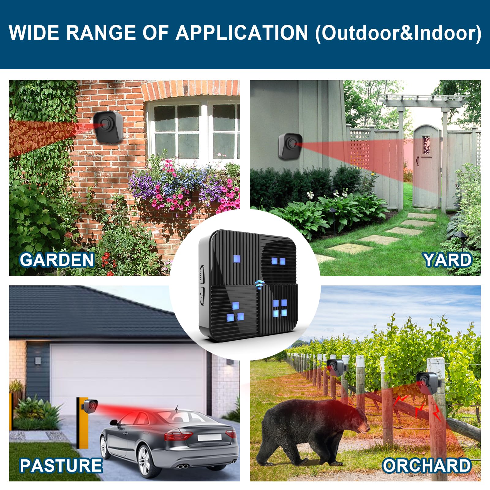 DallTou Wireless Driveway Alarm: Long-Range Security Alert System for All-Weather Protection - Enhance Property Security Inside and Out
