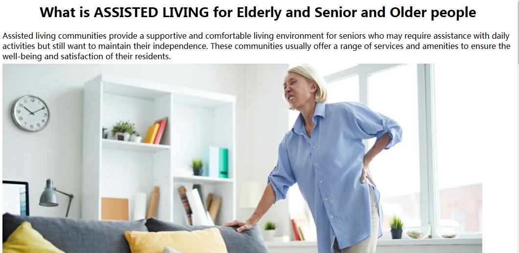 What Is ASSISTED LIVING for Elderly And Senior And Older People