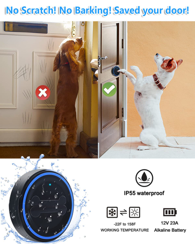 Daytech Dog Doorbell for Potty Training Wireless Dog Door Bell 3 Touch Buttons for Dog Doggie Potty Training Communication and 1 Loud Enough Receiver for Puppies Cats