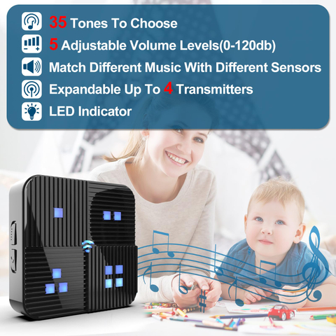 DallTou Wireless Driveway Alarm: Long-Range Security Alert System for All-Weather Protection - Enhance Property Security Inside and Out