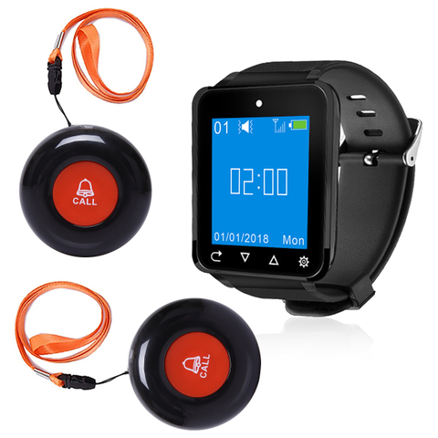 Wireless Caregiver Call Button System - Medical Alert With Pager, Vibrating  Receiver, Flashing LED For Seniors