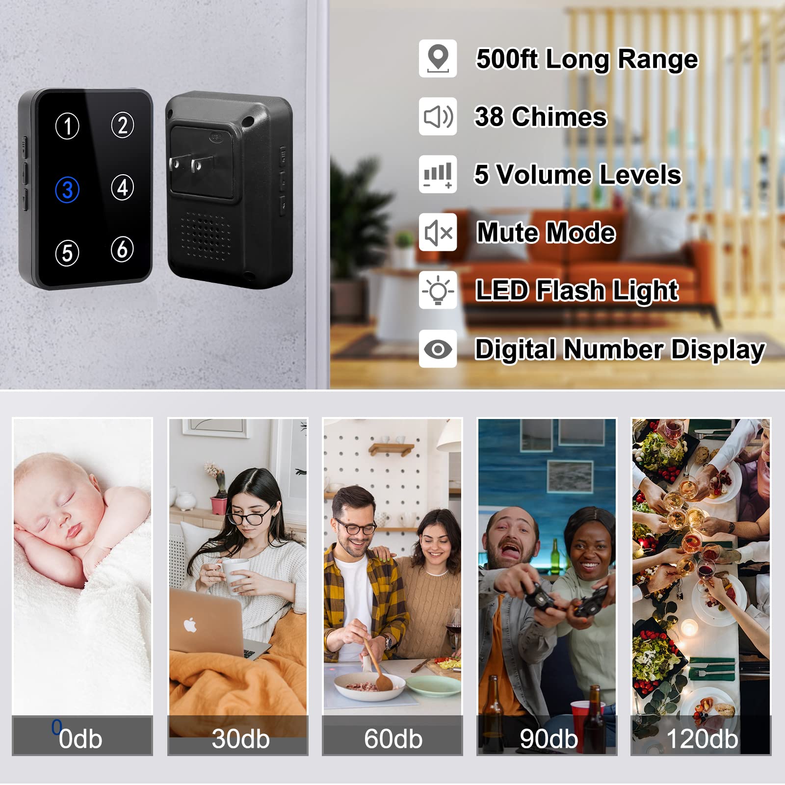 2023 Daytech LED Number Display 500+ft Calltou Suppliers Mmcall Nurse Call System Hospital Calling System 1 Receiver 6 Buttons