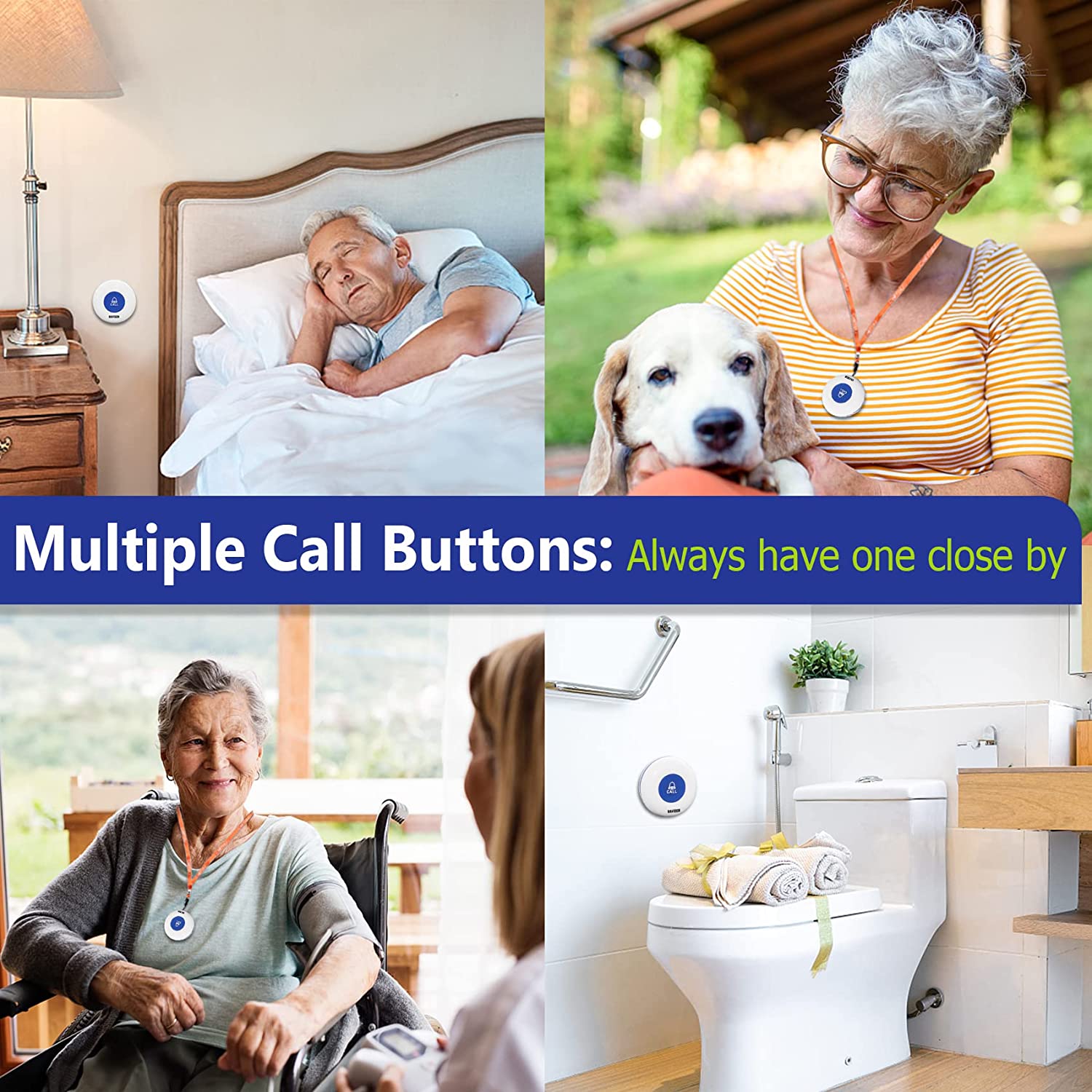 Daytech home Emergency call for help pager Caregiver Call Buttons Panic Button hospital Caregiver Call Pager System for Elderly