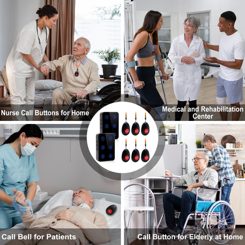 2023 Daytech LED Number Display 500+ft Calltou Suppliers Mmcall Nurse Call System Hospital Calling System 1 Receiver 6 Buttons