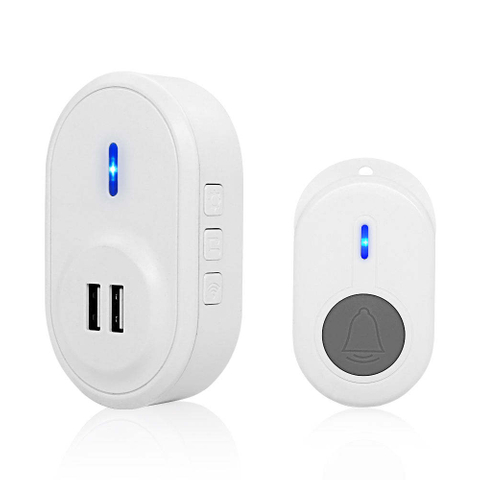 Daytech DB20 wireless home door bell with two usb interface waterproof long range call bell wireless door ring chime