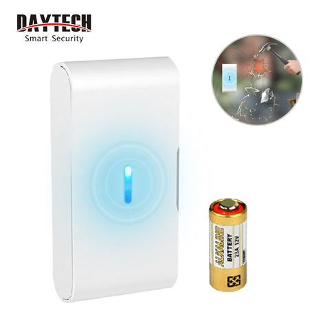 Daytech VA02-1 Wireless vibration sensor 433 MHZ 1527EV home window break alarm glass break vibration alarm detector 3 Pack