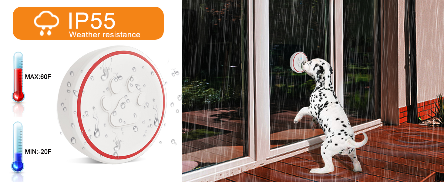 Daytech Dog DoorbellsDog Door Bell for Potty TrainingWireless Doggie