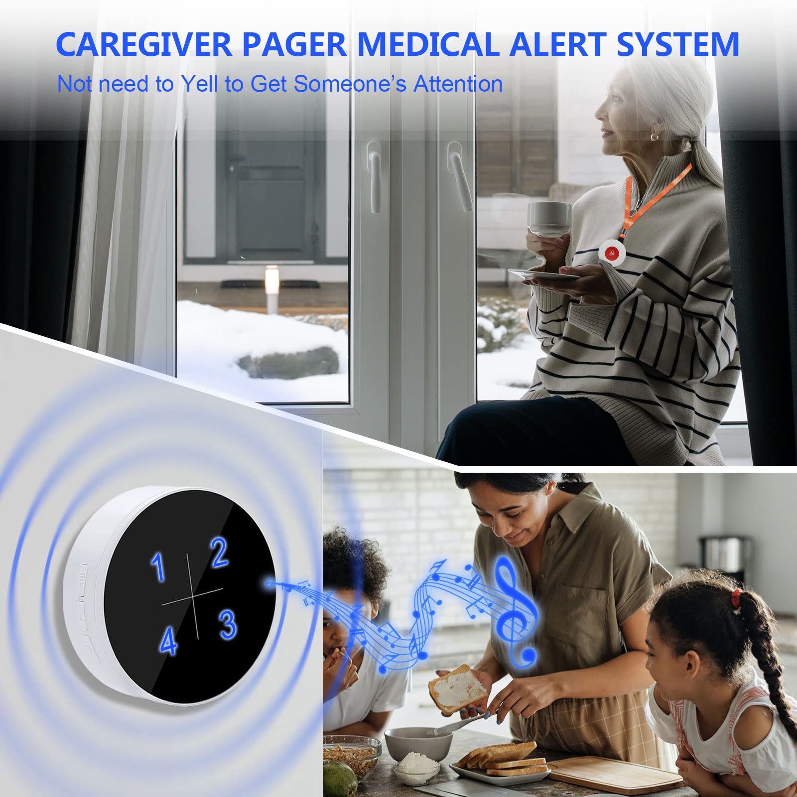 Daytech CC18-1-1 Caregiver Pagers Medical Alert System Nurse Alert Help Button for Home