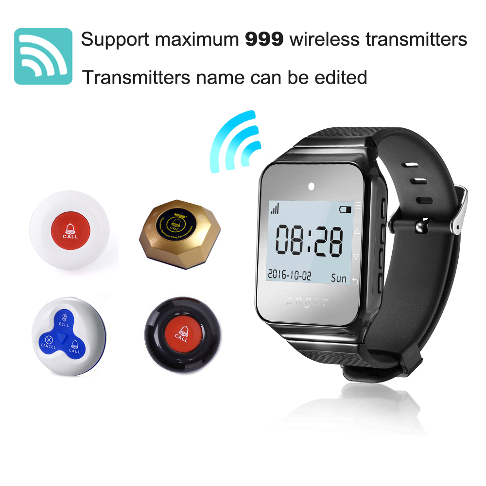 Daytech Waiter Paging System Wireless Wrist Watch Pager Wireless Restaurant Paging System