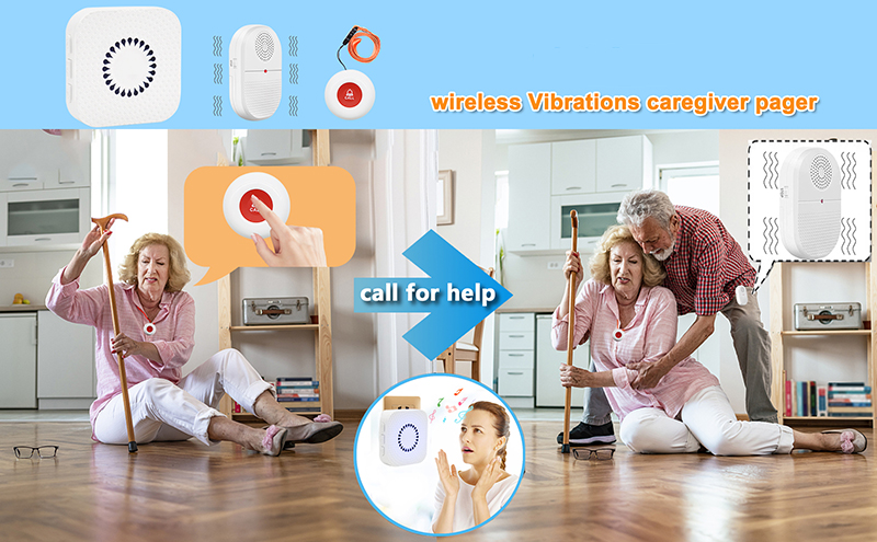  Caregiver Pager, FullHouse Wireless Call Button SOS Alert Nurse  Calling Elderly Fall Help System for Patient/Disabled Monitoring at Home,  IP55 Waterproof : Office Products