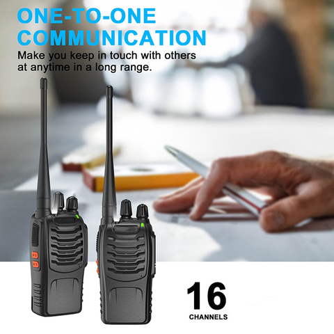 Daytech Walkie Talkies Long Range for Adults Portable FRS Two-Way Radios Police Scanner with 16 Channels 400-470MHz UHF Intercoms Wireless for Home Business Hiking Camping