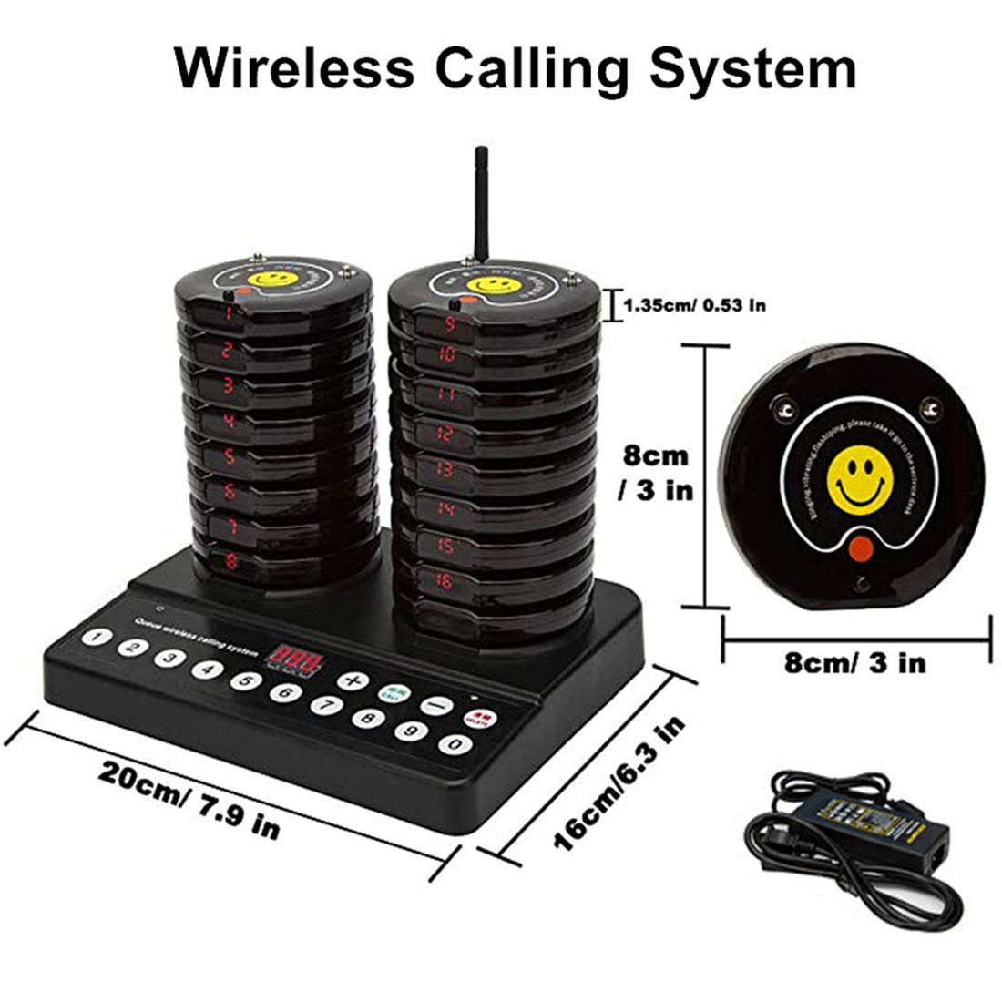 10 Pager Restaurant Calling System - Queuing Alert For Clinic Cafe Shop
