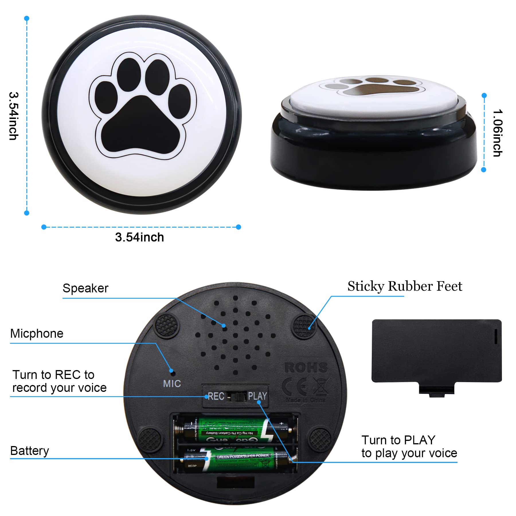 Daytech Dog Buttons for Communication Dogs Speech Training Buttons