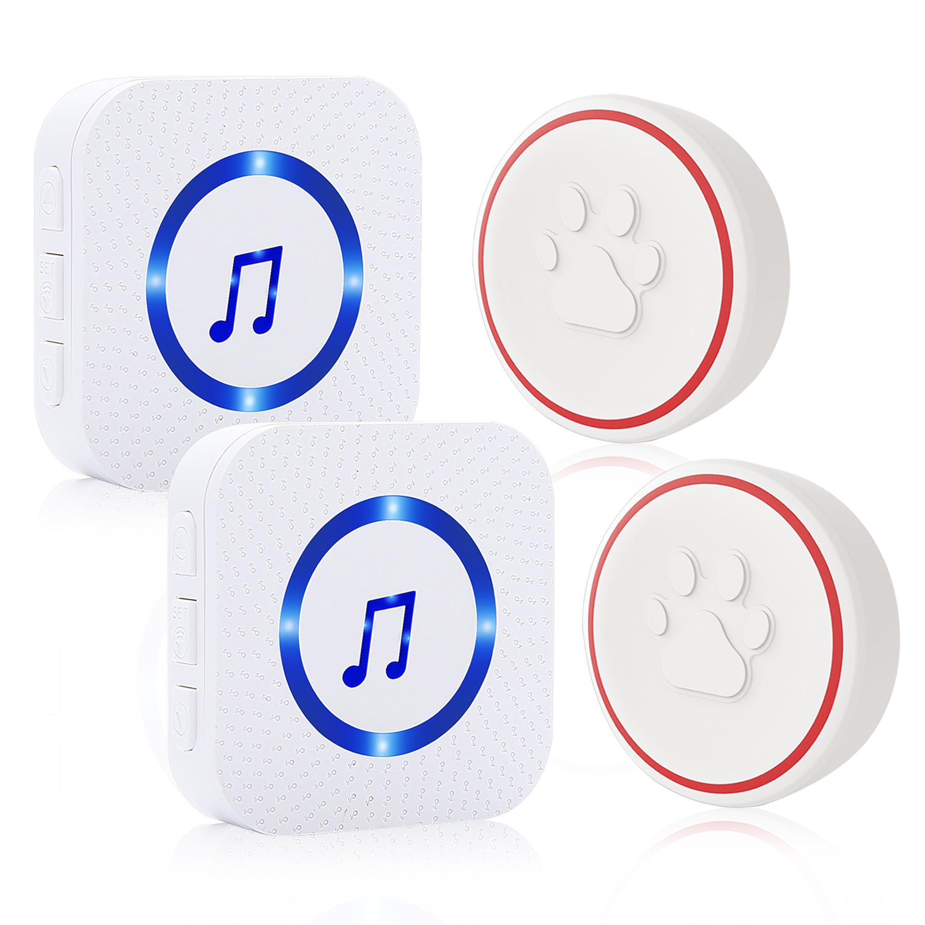 Pet go home doorbell Button with 38 Melodies 4 Volume Levels LED Flash bell Smart Wireless Dog Door Bell
