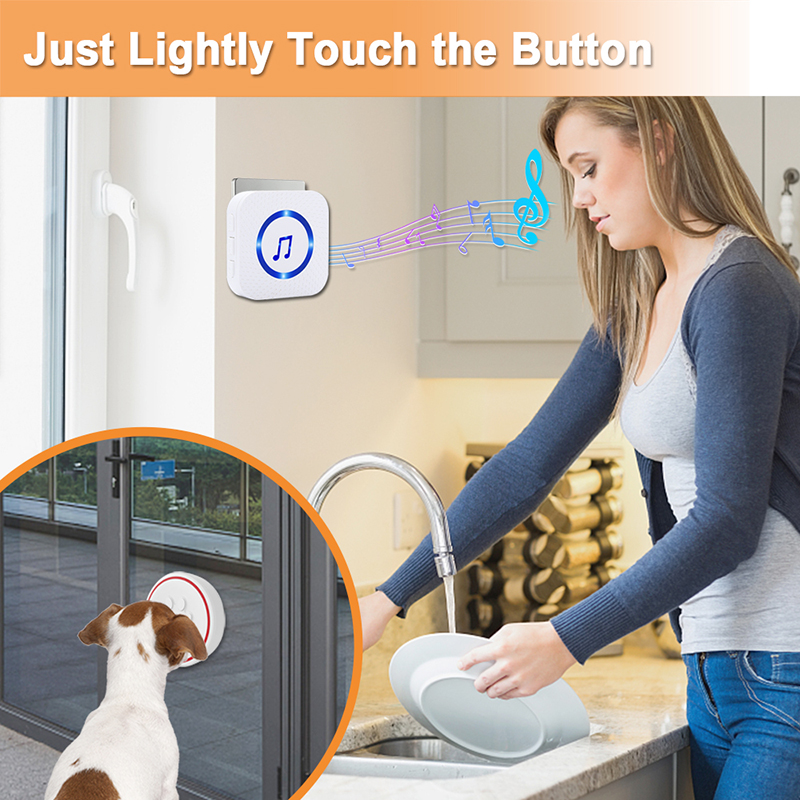 Daytech 300m distance dog touch wireless door bell LED digital display