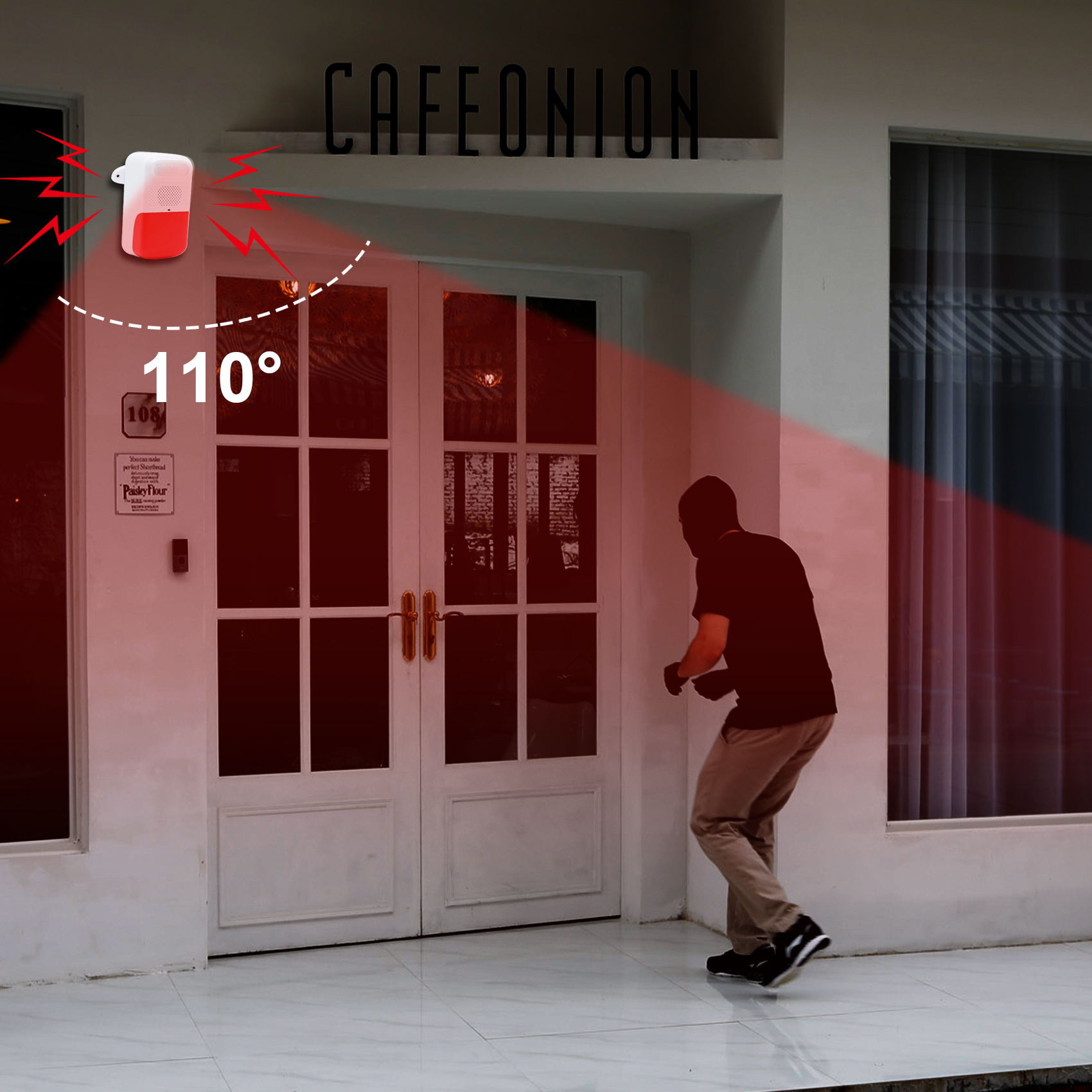 DAYTECH SL10 IP44 motion sensor sound alarm with RF remote 129db motion