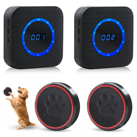 Portable Dog baked pet doorbells for Potty Training IP55 Waterproof Wireless doggy Loud Sound Chime Doorbell