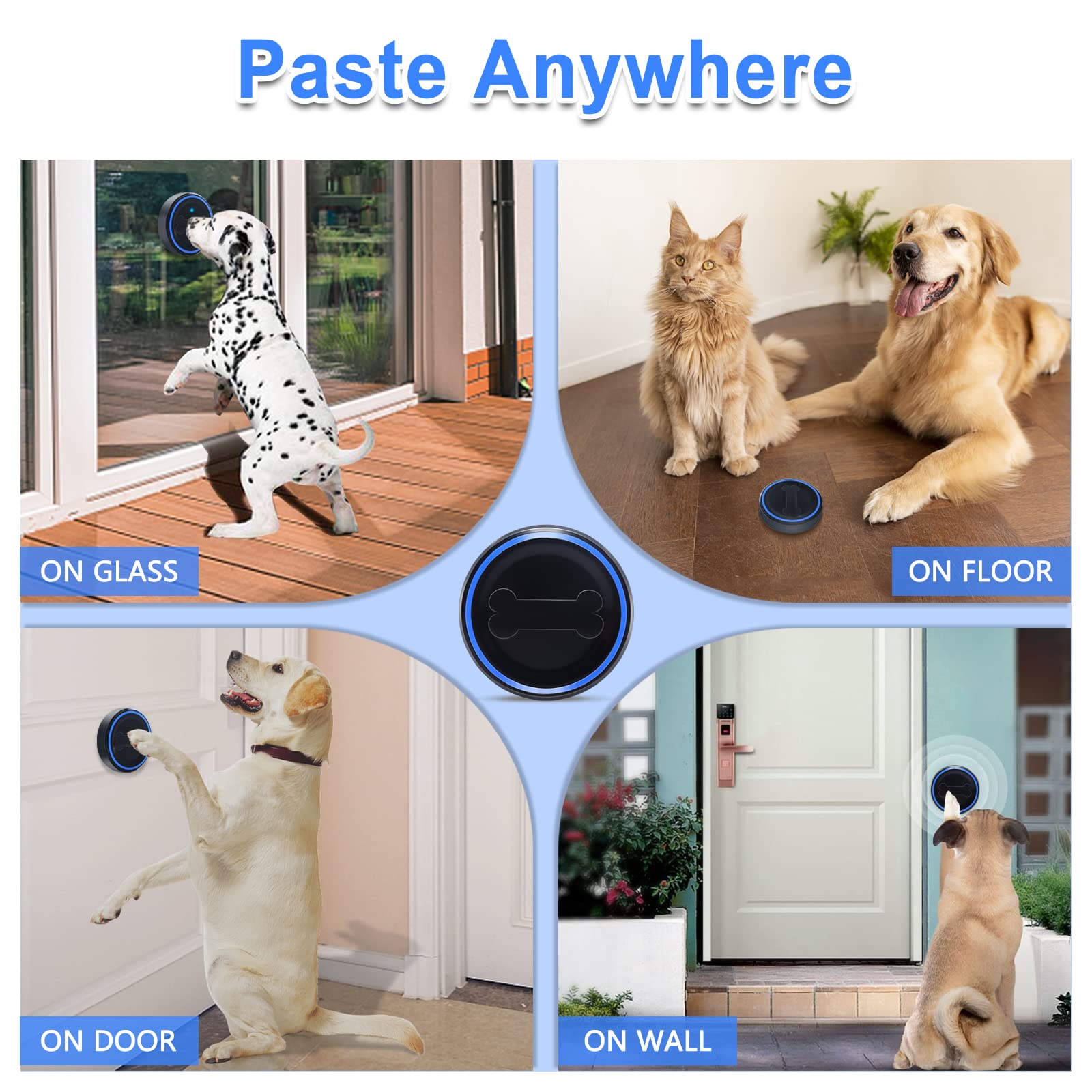 Daytech Dog Doorbells for Potty Training Wireless Dog Door Bells for Training