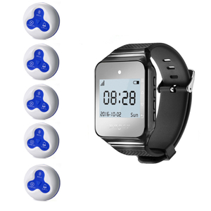 Wireless Pager System Waiter Rechargeable Wrist Watch Receiver for Restaurant Clinic Office