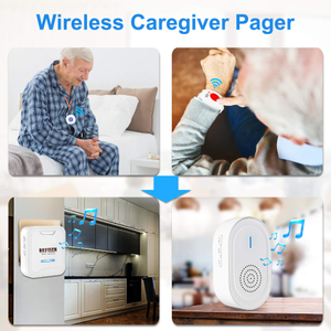 Daytech Wireless Caregiver Pager Call Button Medical Nurse Alert System Alarm and Panic Button for Home/Patients/Disabled wholesale rechargeable wireless caregiver pager call wireless pager manufactur