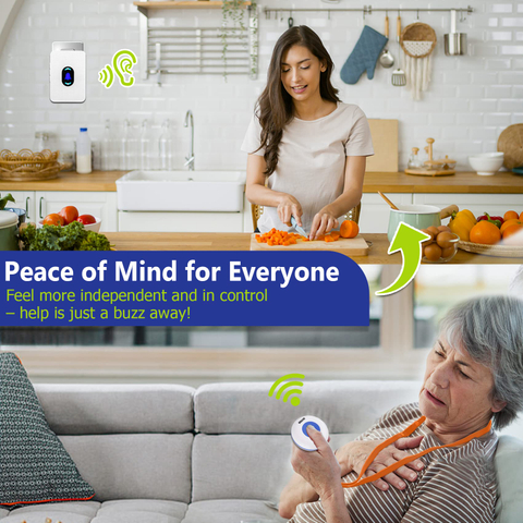 Daytech LC01 Nursing Home Pager 3 Plug in Receivers 3 Caregiver Call Buttons Panic Button