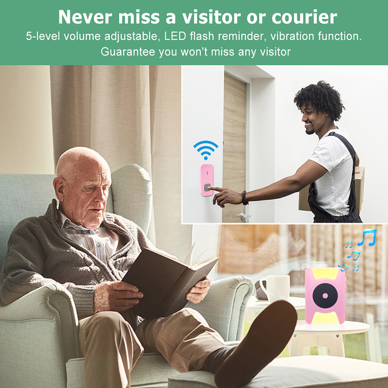 Buy wireless caregiver pager, Hearing Impaired DoorBell 1000FT