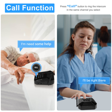 CI05 Daytech Wireless Intercom System 21 Channels 3 Code Voice Intercom System Room To Room Intercom System for Elderly Monitering Intercom