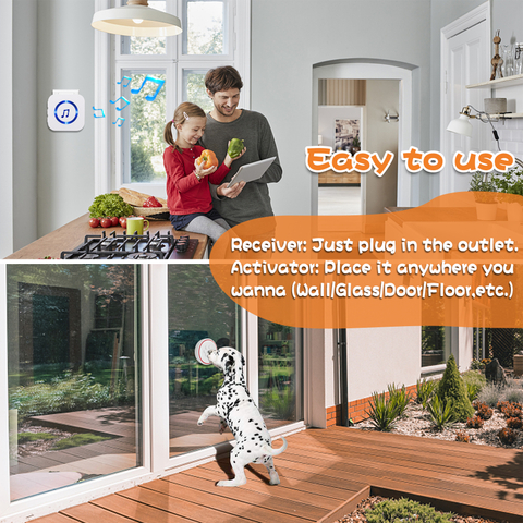 Daytech CB19 pet doorbell wireless door chime flash plug doorbell