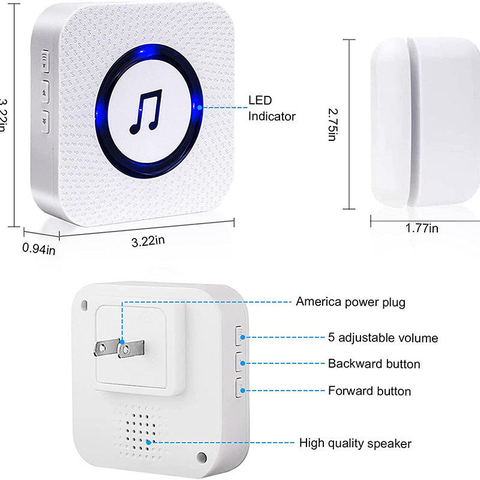 Daytech MC01WH-1-3 Wireless door and window sensor Alert